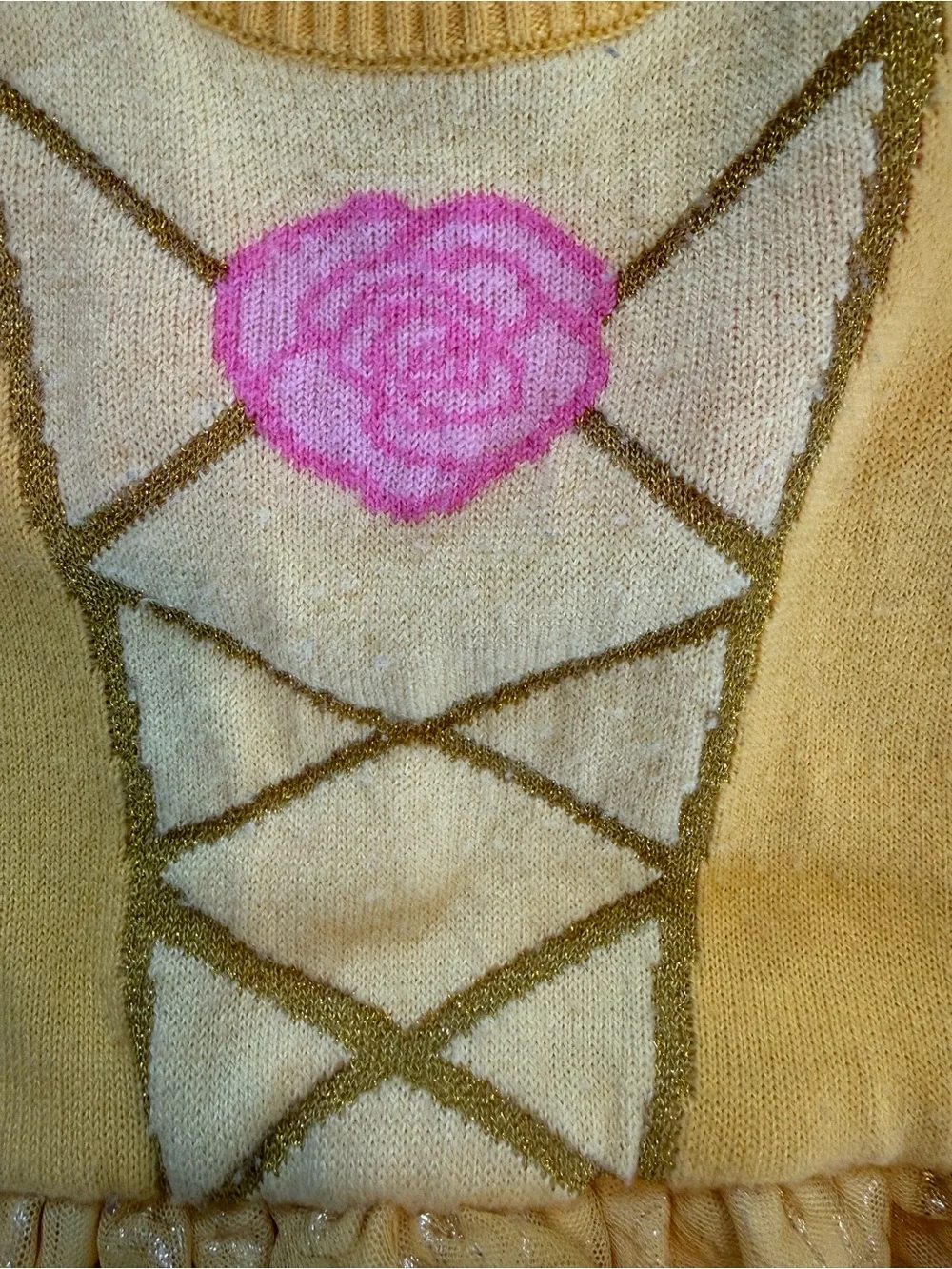 Girls 5T Disney Princess Belle Beauty & The Beast Cosplay dress EUC